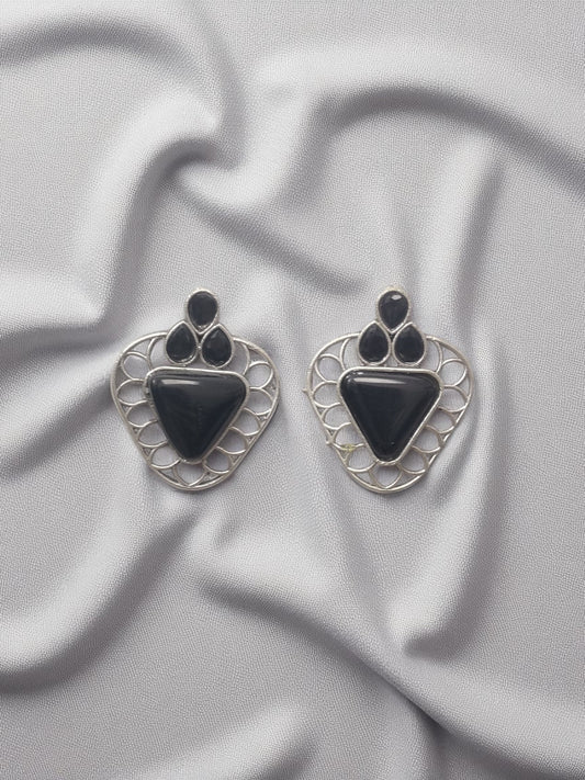 Noir Bloom Stud Earrings