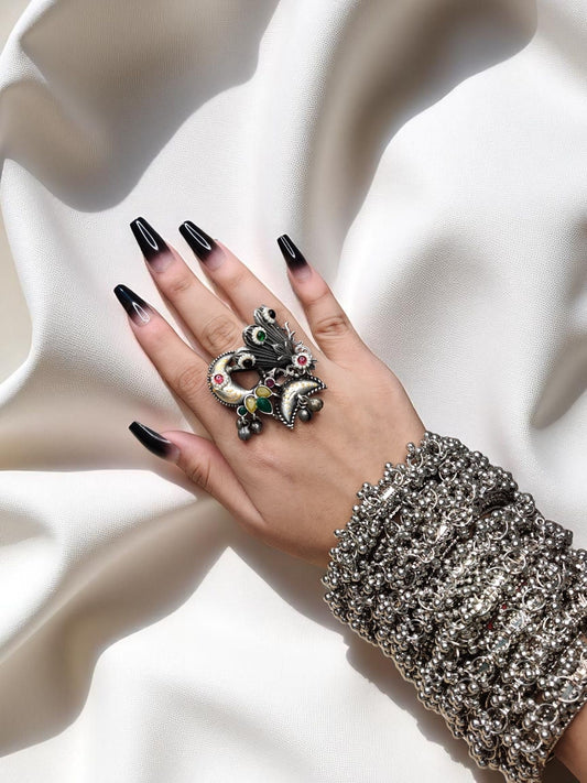 Mayura Grace Oxidized Ring