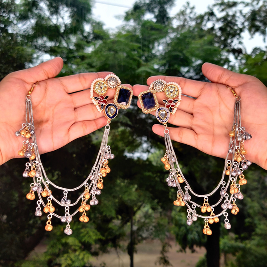 Dual-tone Kashmiri Jharokha Earrings