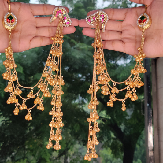Chidiya Ghungroo Kashmiri Dangler Earrings