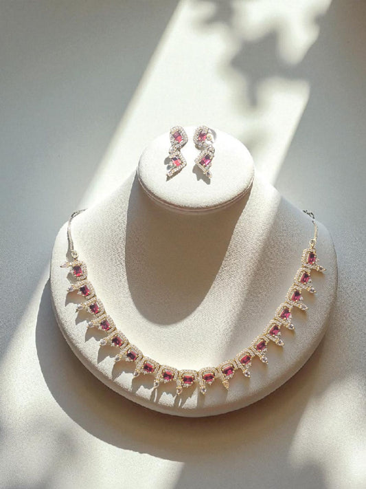Lustre American Diamond Necklace Set
