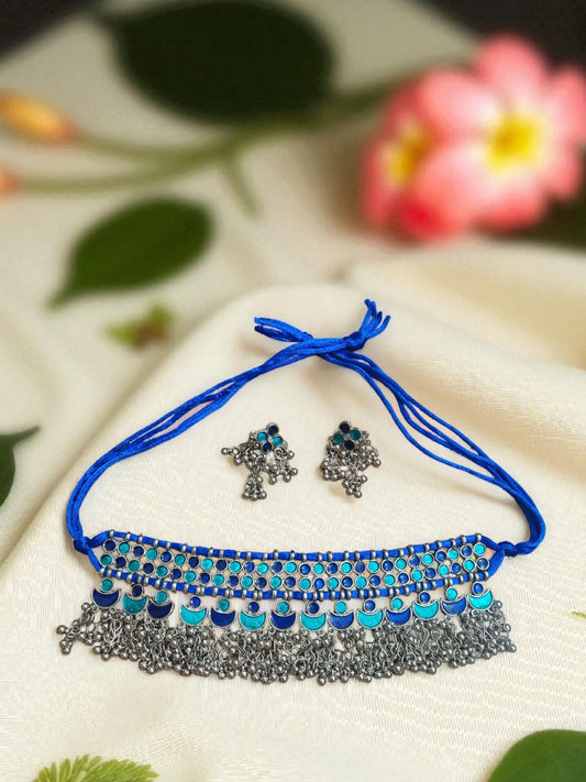Morni Choker Oxidized Set.