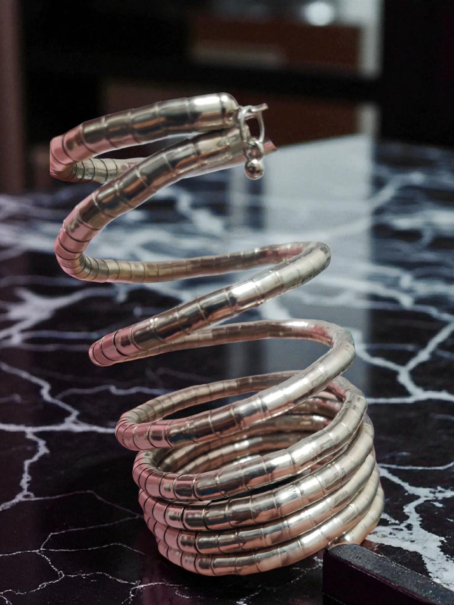 Coil Oxidized Bangle.
