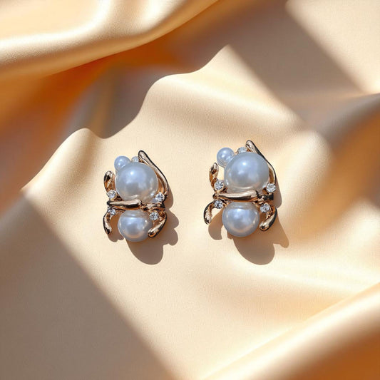 Golden Aura Pearl Studs