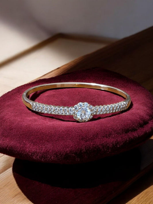 Radiant Rose Gold Diamond Bangle