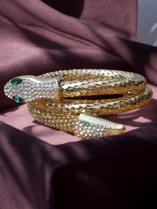 Regal Serpent Coil Bracelet