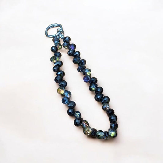 Elegant Midnight Crystal Phone Charm