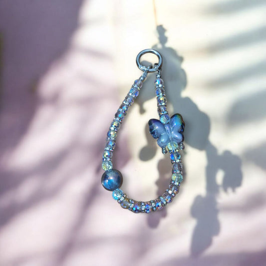 Blue Butterfly Charm Phone Accessory