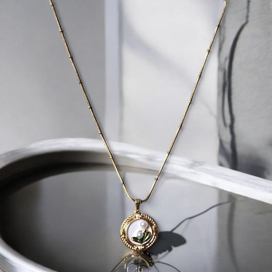 Flower 3D Antitarnish chain pendent