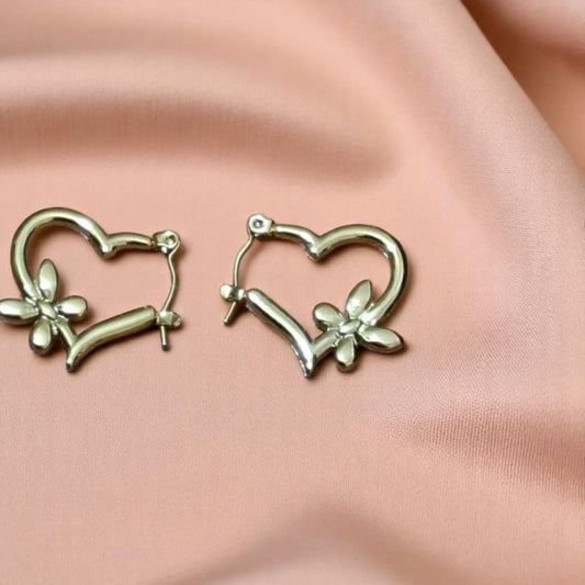 Blossom Heart Charm Earrings