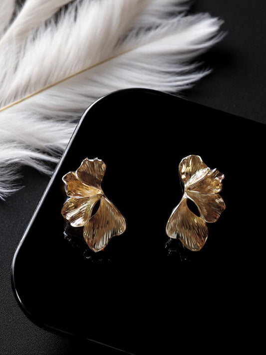 Large Gilded Petal Statement Studs