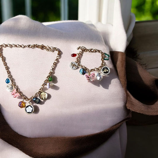 Whimsical Beach Charm Jewelry Set – Necklace & Bracelet
