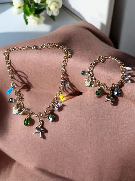 Whimsical Party Charm Pair – Necklace & Bracelet