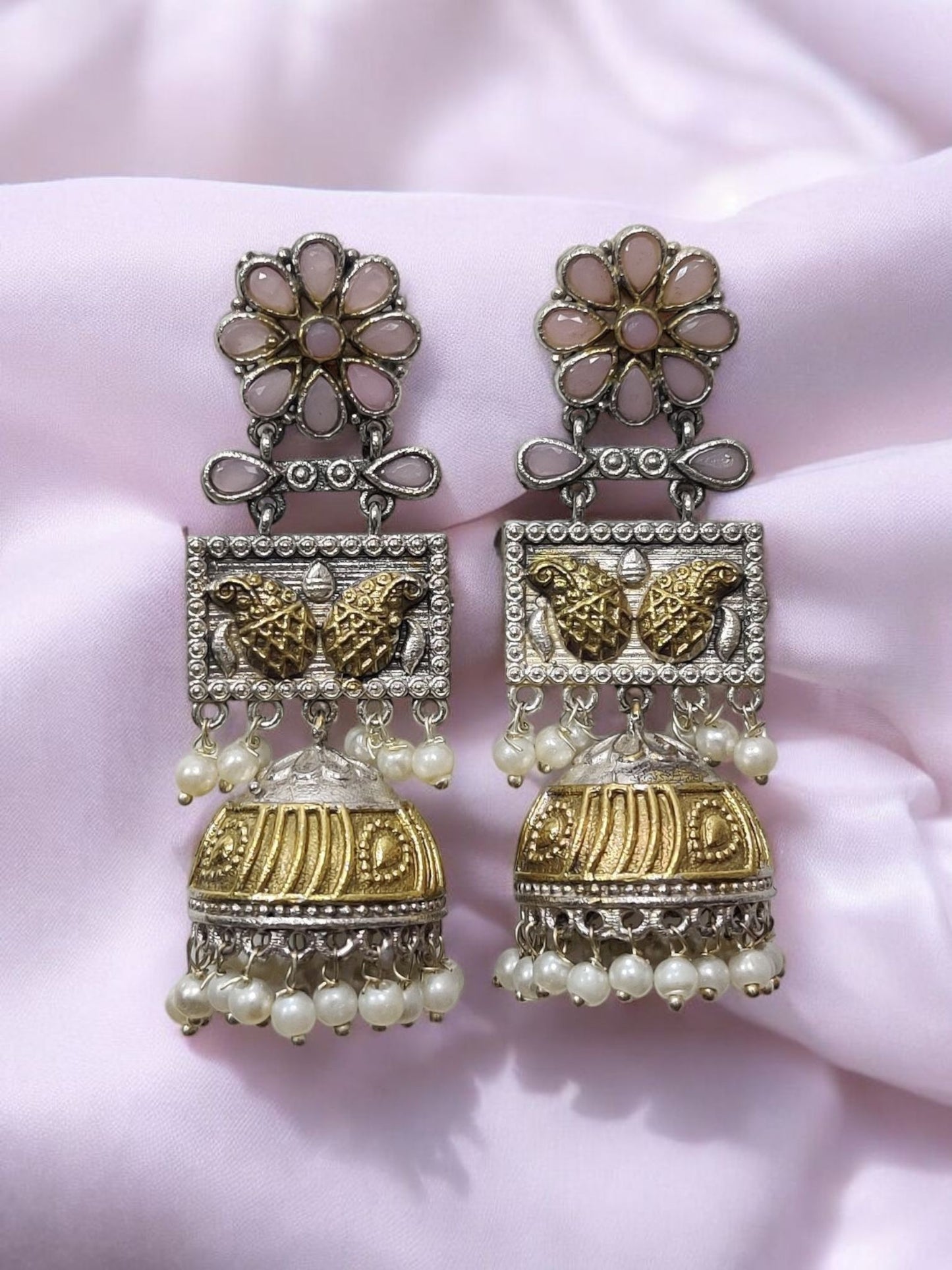 Sunflare Blossom Jhumka Earrings