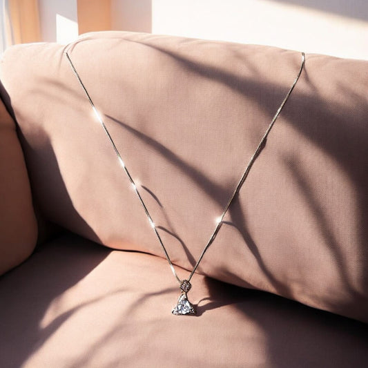 Elegant Triangle-Cut Diamond Pendant Necklace
