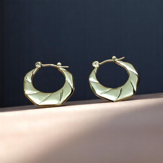 Twist Edge Bold Hoop Earrings