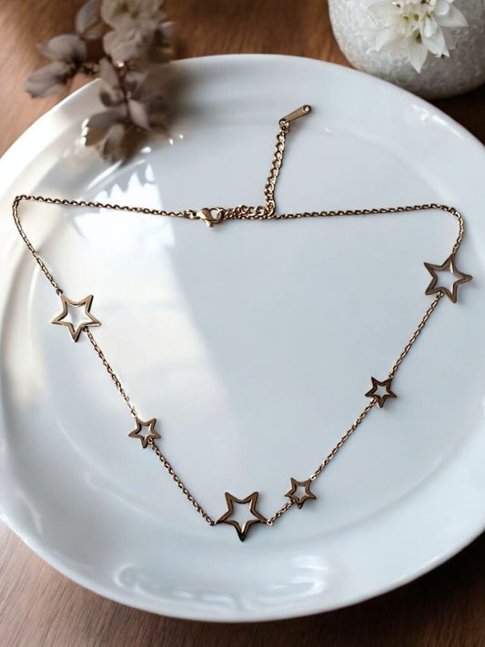 Celestial Gold Star Charm Necklace
