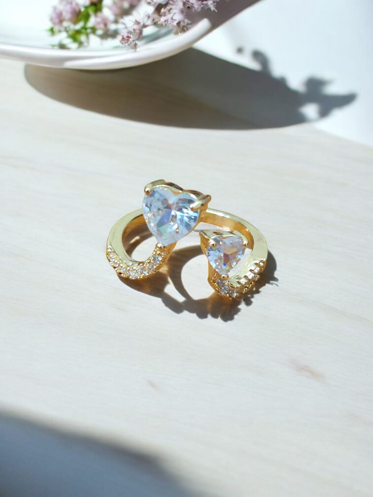 Twin Heart Gold Ring